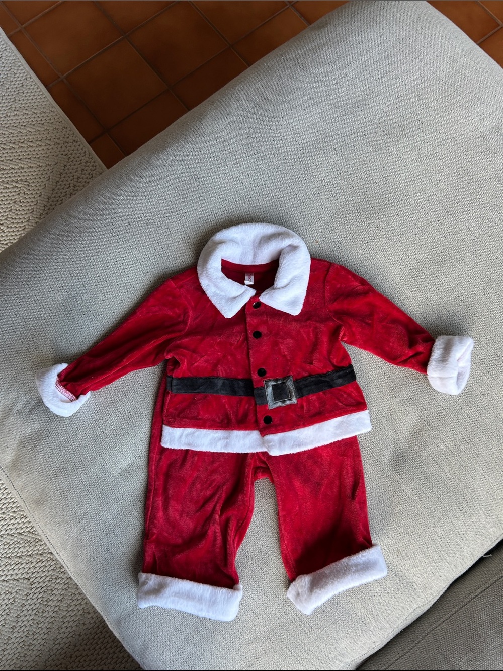 Cherokee Red and White Plush Santa Outfit for Kids